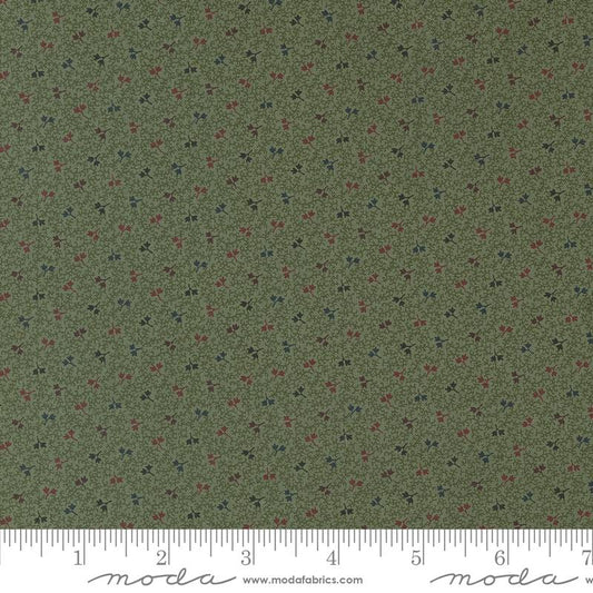 Chickadee Landing Birdseed Tiny Leaves Tossed Leaf Green Kansas Troubles Quilters Moda Cotton Fabric