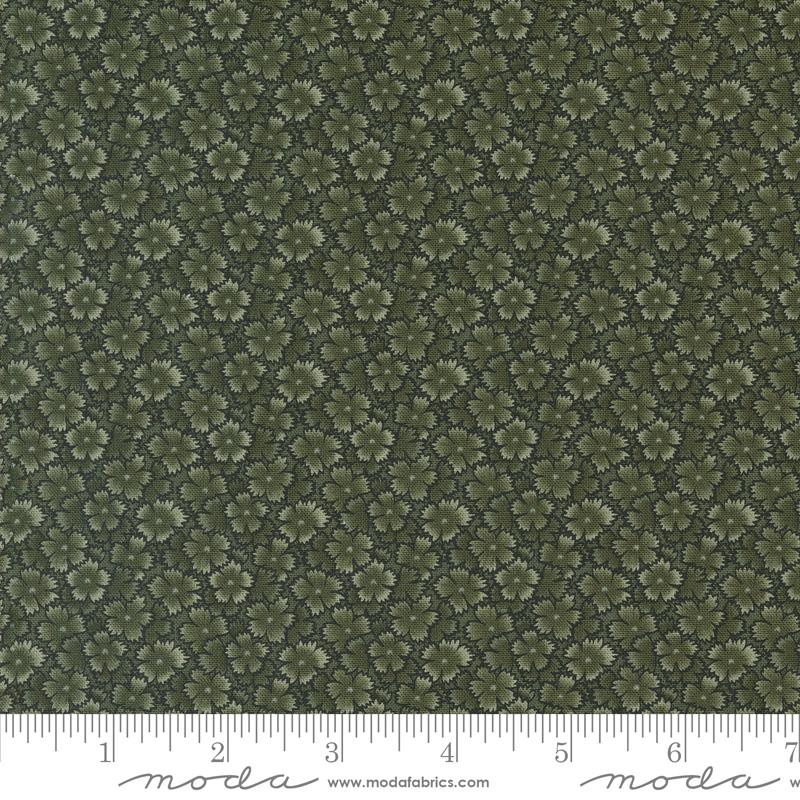 Chickadee Landing Blooms Florals Tonal Packed Leaf Green Kansas Troubles Quilters Moda Cotton Fabric