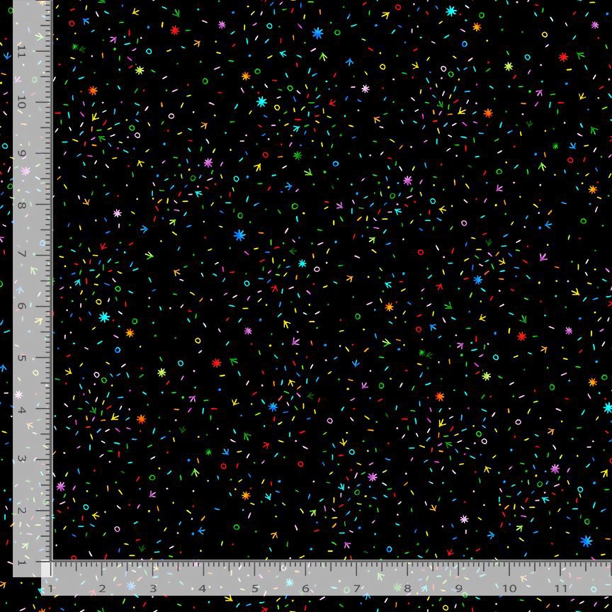 Chicken Scratch Confetti Black Charisma Horton Timeless Treasures Cotton Fabric TT-Charisma-CD3200-Confetti