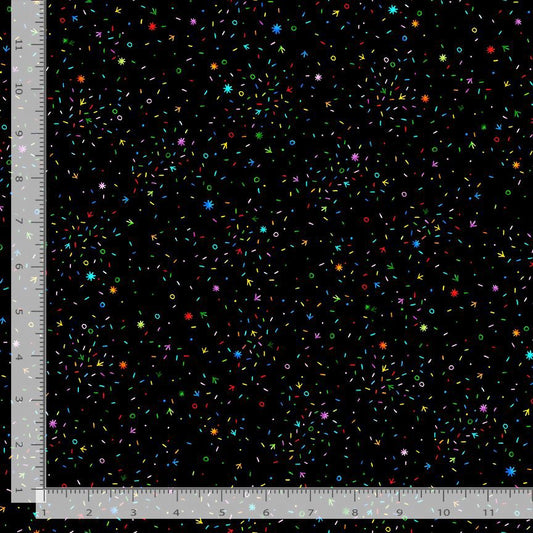 Chicken Scratch Confetti Black Charisma Horton Timeless Treasures Cotton Fabric TT-Charisma-CD3200-Confetti