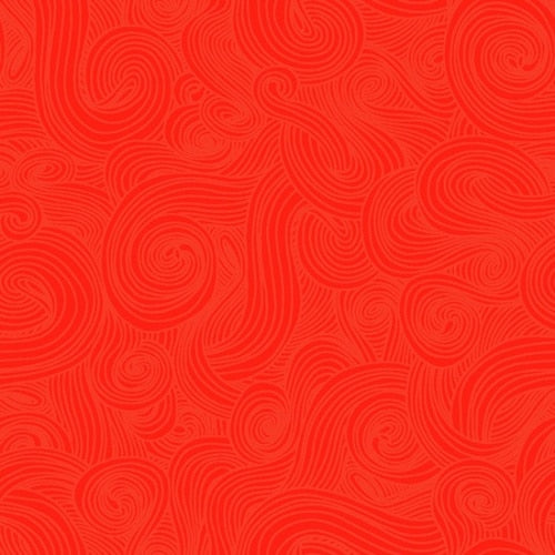 Just Color! Chili Orange Red Swirl Studio E Cotton Fabric