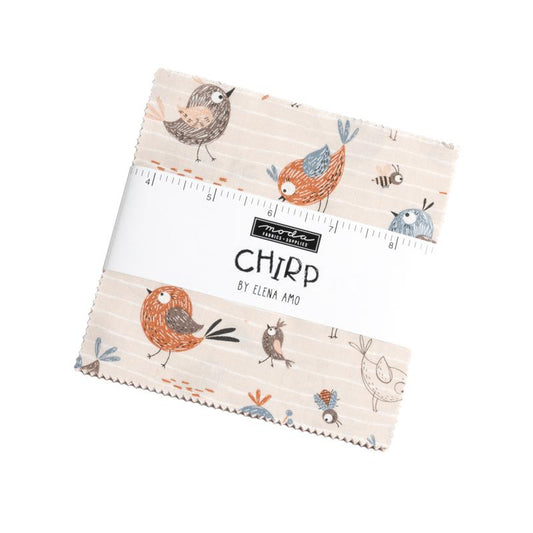 Chirp 5" Squares Charm Packs Elena Amo Moda Cotton Fabric MD-39030PP