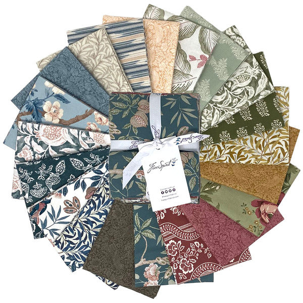 Chiswick and Trellis Fat Quarter Bundle 18"x21" 20pcs Sanderson Free Spirit Cotton Fabric FS-FB4FQSA.CHISWICK