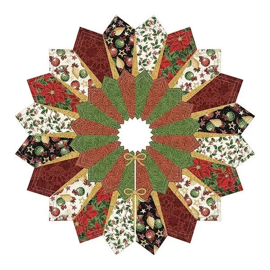 Christmas Dresden Christmas Tree Skirt 40" Pattern Kit Multi Fox Design Hoffman