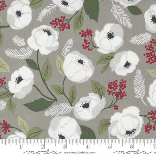 Christmas Eve Christmas Bloom Florals Dove Gray Lella Boutique Moda Cotton Fabric