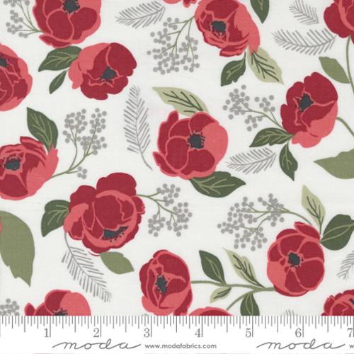 Christmas Eve Christmas Bloom Florals Snow Lella Boutique Moda Cotton Fabric