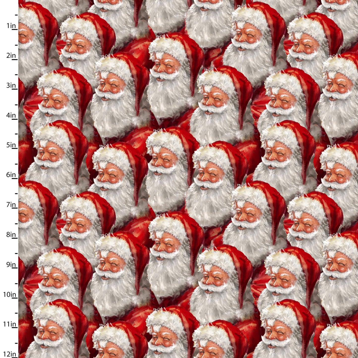 Christmas Eve Journey Smiling Santas Red Marcello Corti 3 Wishes Cotton Fabric