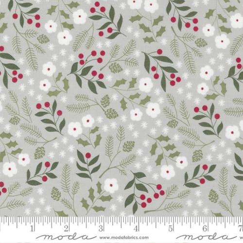 Christmas Eve Winter Botanical Small Floral Silver Lella Boutique Moda Cotton Fabric