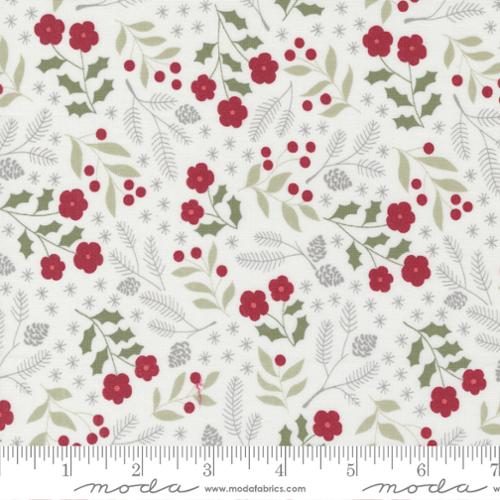 Christmas Eve Winter Botanical Small Floral Snow Lella Boutique Moda Cotton Fabric