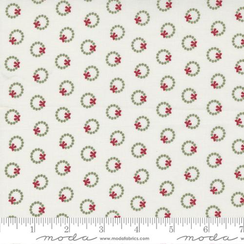 Christmas Eve Wreath Dot Blenders Snow Lella Boutique Moda Cotton Fabric