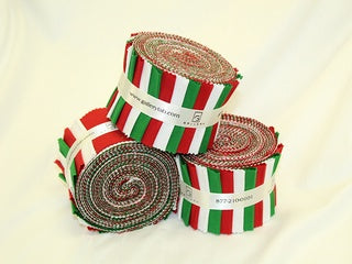 Christmas Rolls Red Green and White Fabric Fabric Editions Cotton Fabric