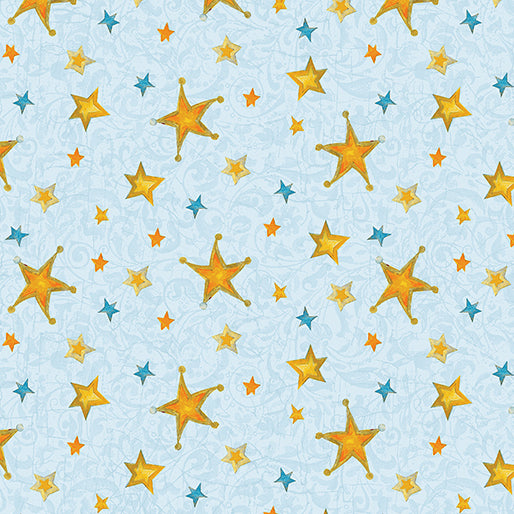 Christmas Spirit Star Splendor Light Blue David Galchutt Benartex Cotton Fabric