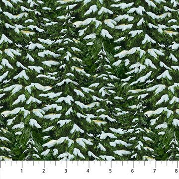 Christmas Wish Pine Trees Green Thomas Wood and Deborah Edwards Northcott Cotton Fabric