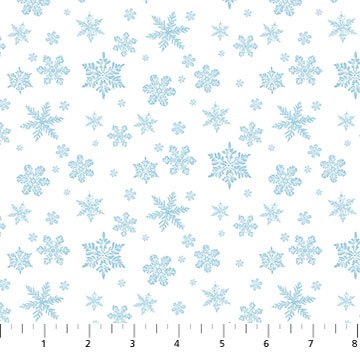 Christmas Woodland Snowflakes Light Blue Kathryn Christensen Northcott Cotton Fabric NC-23529-10 | US Fabric Shop