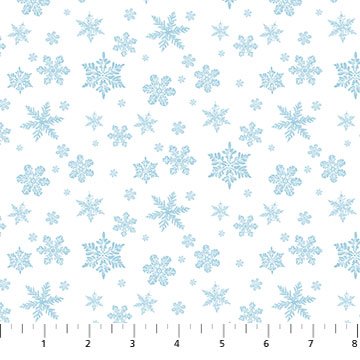 Christmas Woodland Snowflakes Light Blue Kathryn Christensen Northcott Cotton Fabric