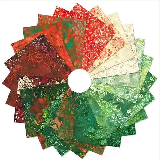 Christmas Cheer BATIKS 5" Squares Charm Pack Artisan Batiks Robert Kaufman Cotton BATIKS Fabric RK-CHS-1388-42