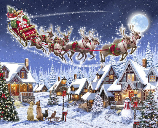 Christmas Eve Panel 35.5" David Textiles Cotton Fabric DT-AL-7060-5C-1