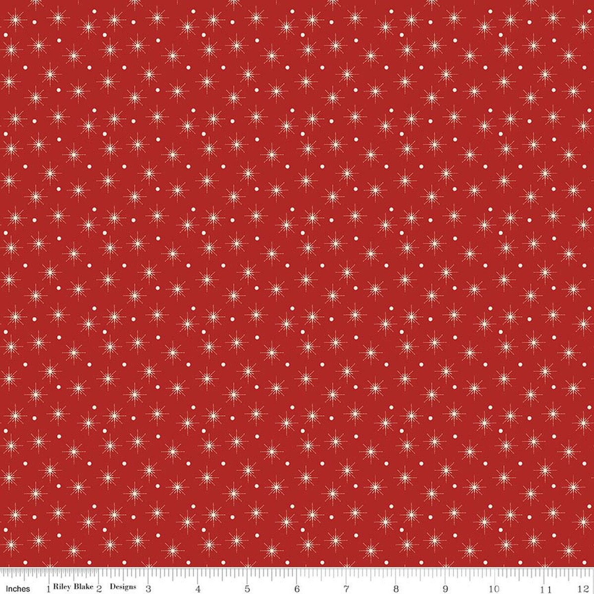 Christmas Greetings Christmas Lights Red Sandy Gervais Riley Blake Designs Cotton Fabric RB-C17667-RED
