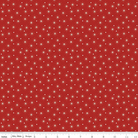 Christmas Greetings Christmas Lights Red Sandy Gervais Riley Blake Designs Cotton Fabric RB-C17667-RED