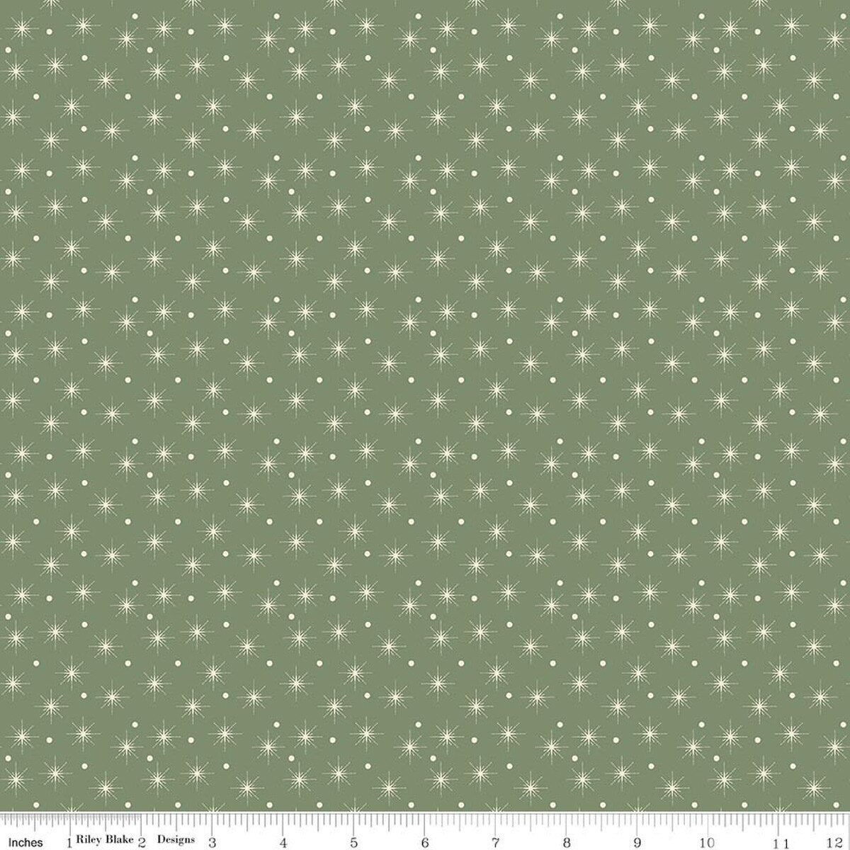 Christmas Greetings Christmas Lights Spruce Sandy Gervais Riley Blake Designs Cotton Fabric RB-C17667-SPRUCE