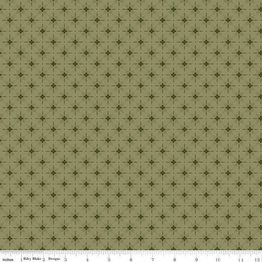 Christmas Greetings Twinkle Spruce Sandy Gervais Riley Blake Designs Cotton Fabric RB-C17666-SPRUCE