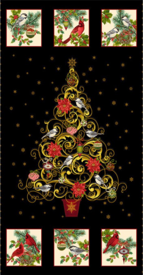 Christmas Joy 24" Holiday Tree Panel Studio E