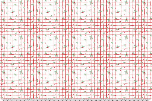 Christmas Keepsake Berry Posy Quilting Cuddle Cardinal Red White Shannon Fabrics Polyester Minky Fabric SF-QCCKBERRYPOSYCARDINAL