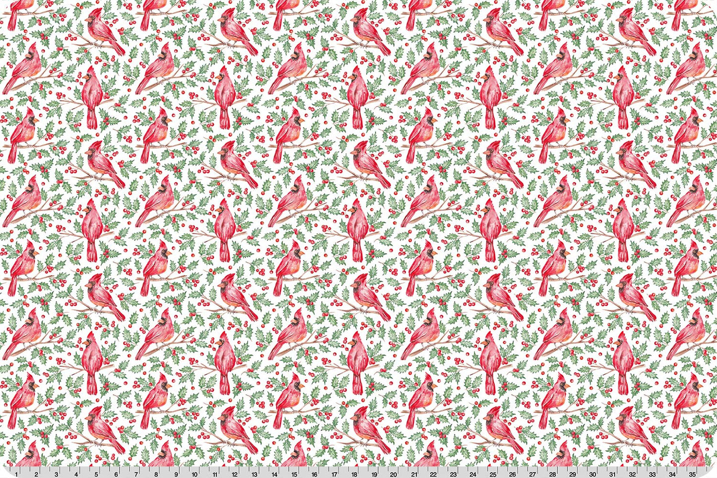 Christmas Keepsake Cardinal Joy Quilting Cuddle Multi Shannon Fabrics Polyester Minky Fabric SF-QCCKCARDINALJOYMULTI