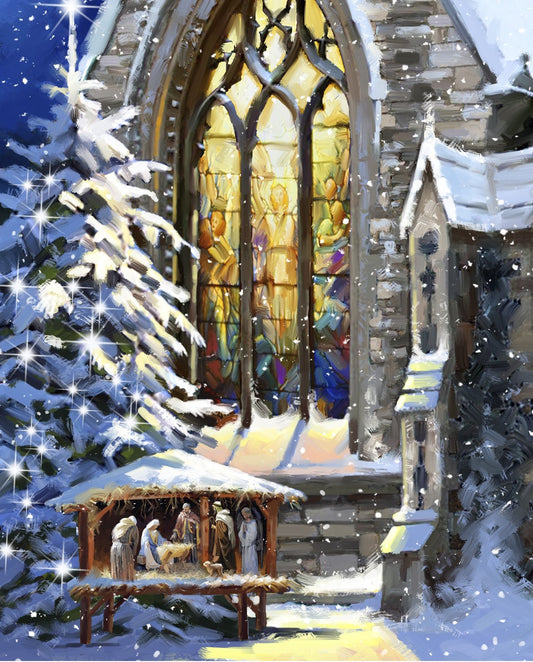 Christmas Manger Panel 35.5" David Textiles Cotton Fabric DT-AL-6181-3C-1