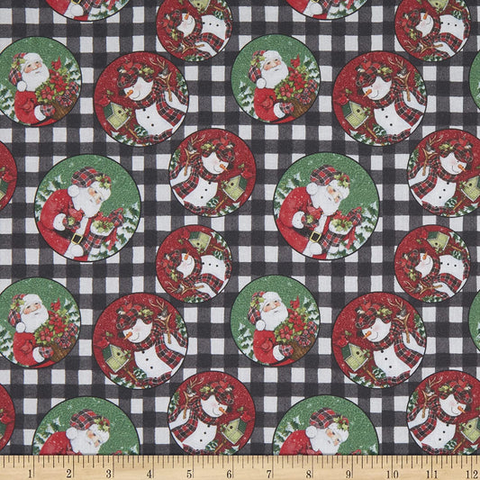Christmas Plaid Santa Springs Creative Cotton Fabric