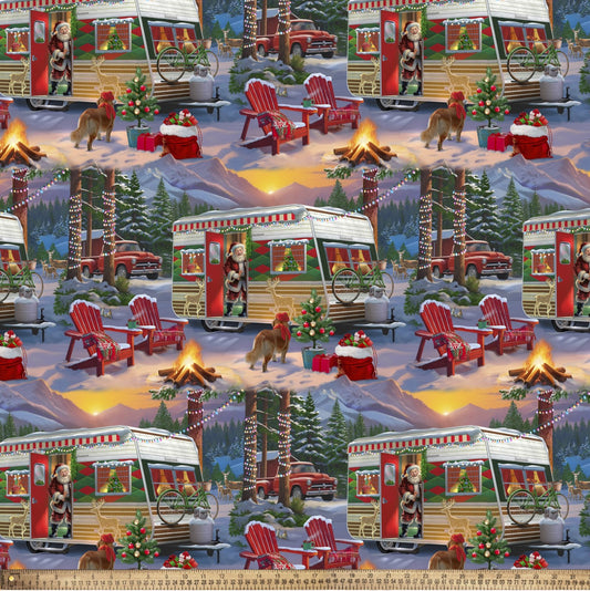 Christmas RV Camper Allover David Textiles Cotton Fabric DT-AL-7288-CW-1