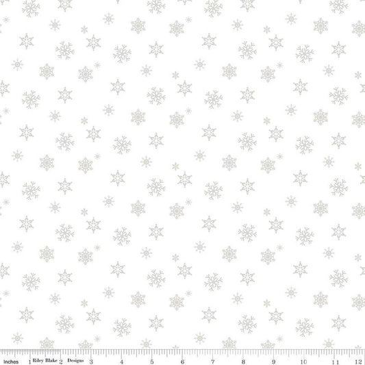 Christmas Wishes Snowflakes White on White The RBD Designers Riley Blake Designs Cotton Fabric RB-C15048-WHITE