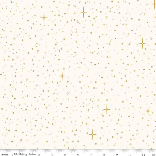 Christmas Wishes Starry Sky Cream The RBD Designers Riley Blake Designs Cotton Fabric RB-C15046-CREAM