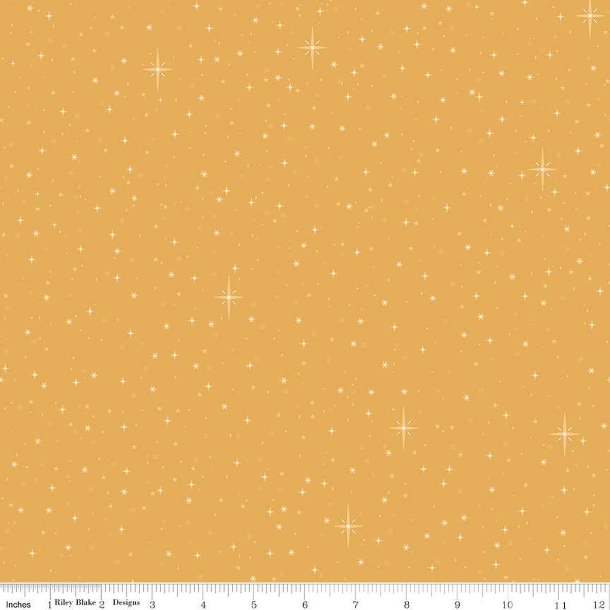 Christmas Wishes Starry Sky Gold The RBD Designers Riley Blake Designs Cotton Fabric RB-C15046-GOLD