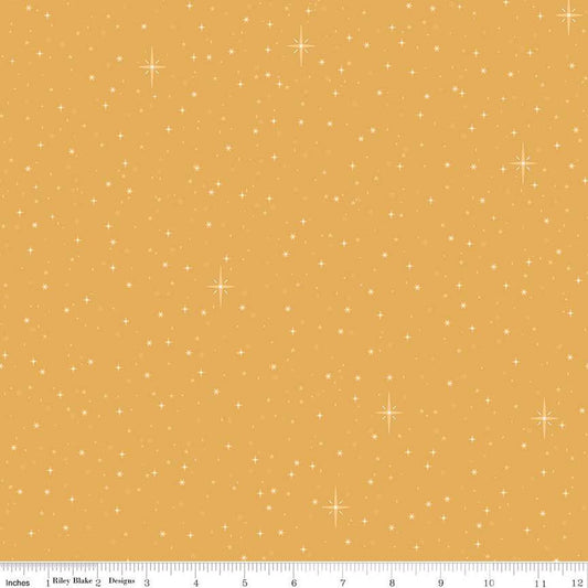 Christmas Wishes Starry Sky Gold The RBD Designers Riley Blake Designs Cotton Fabric RB-C15046-GOLD