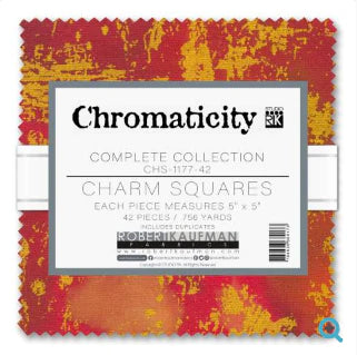 Chromaticity Metallic 5" Squares Studio RK Collection Robert Kaufman Cotton Fabric