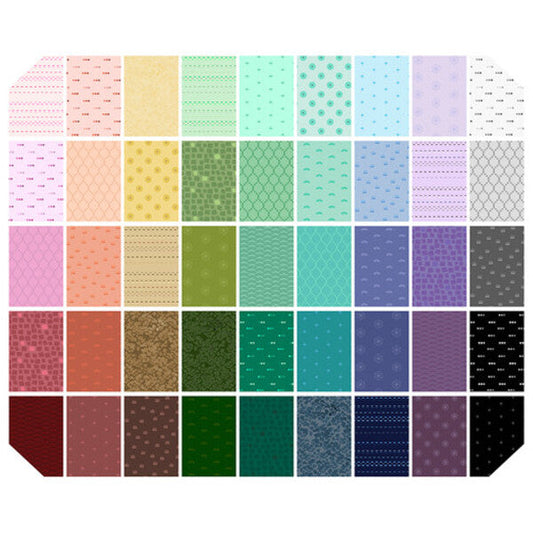 Chromatics Fat Quarter Bundle 18"x21" 45pcs Free Spirit Cotton Fabric FS-FB2FQFS.CHROMATICS