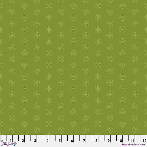 Chromatics Medallion Pea Green Free Spirit Cotton Fabric FS-PWFS062.PEA