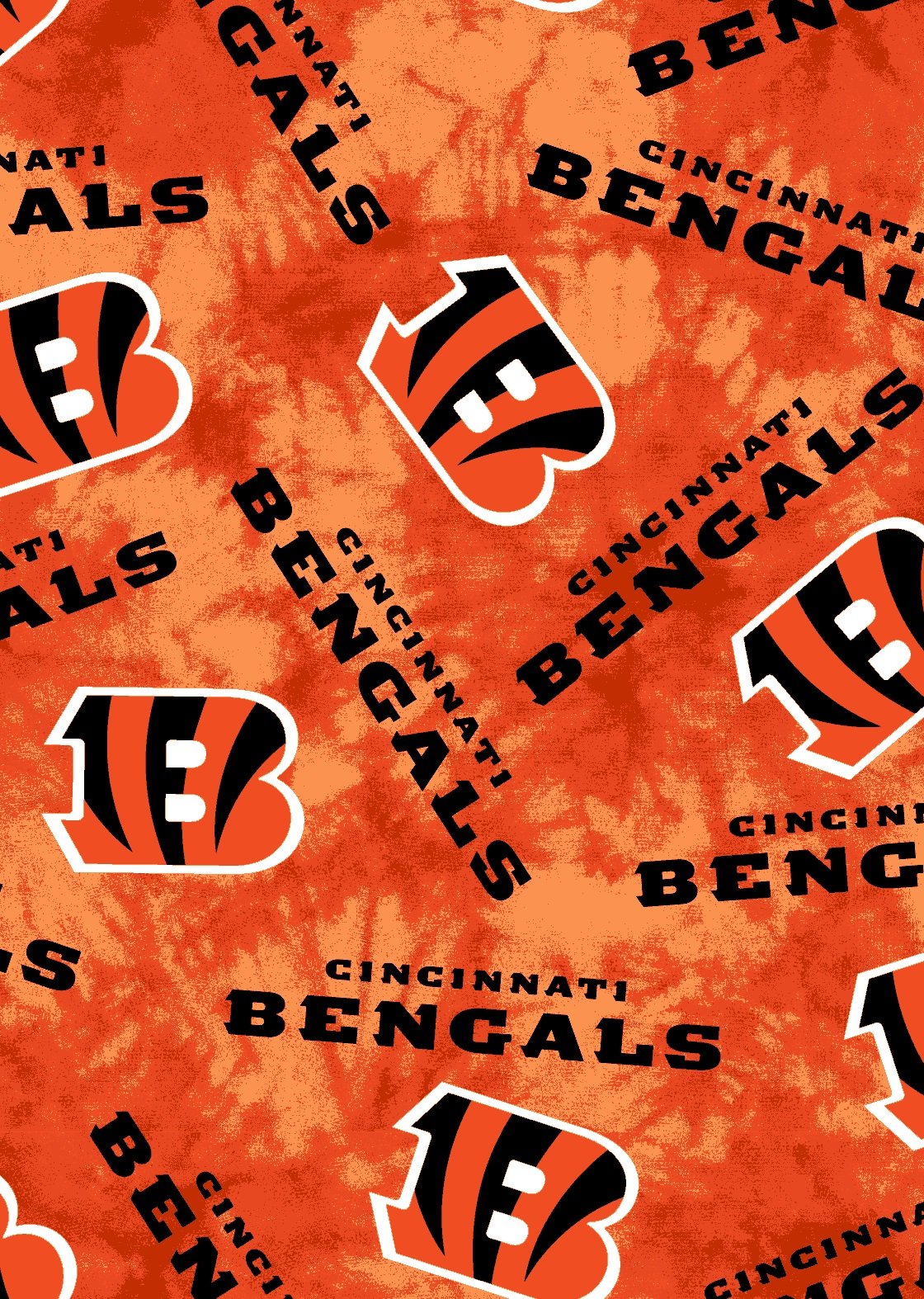 Cincinnati Bengals NFL Football Canvas Tie Dye Fabric Traditions Cotton Fabric