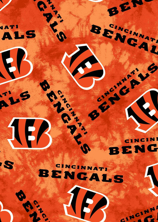 Cincinnati Bengals NFL Football Canvas Tie Dye Fabric Traditions Cotton Fabric