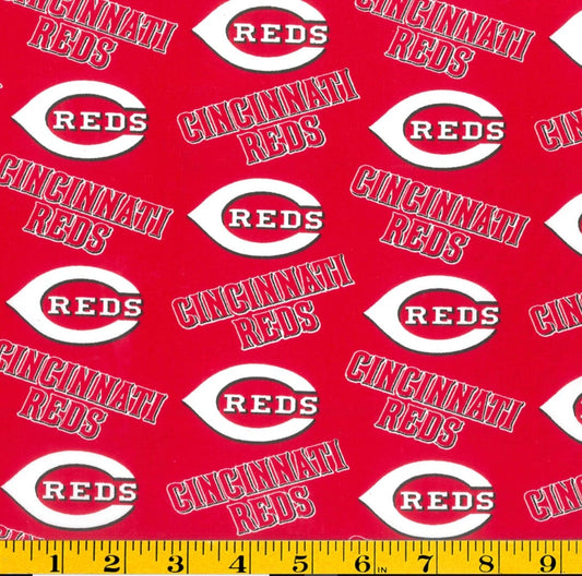 Cincinnati Red Fabric Traditionss MLB Baseball Logo and Name Fabric Traditions Cotton Fabric