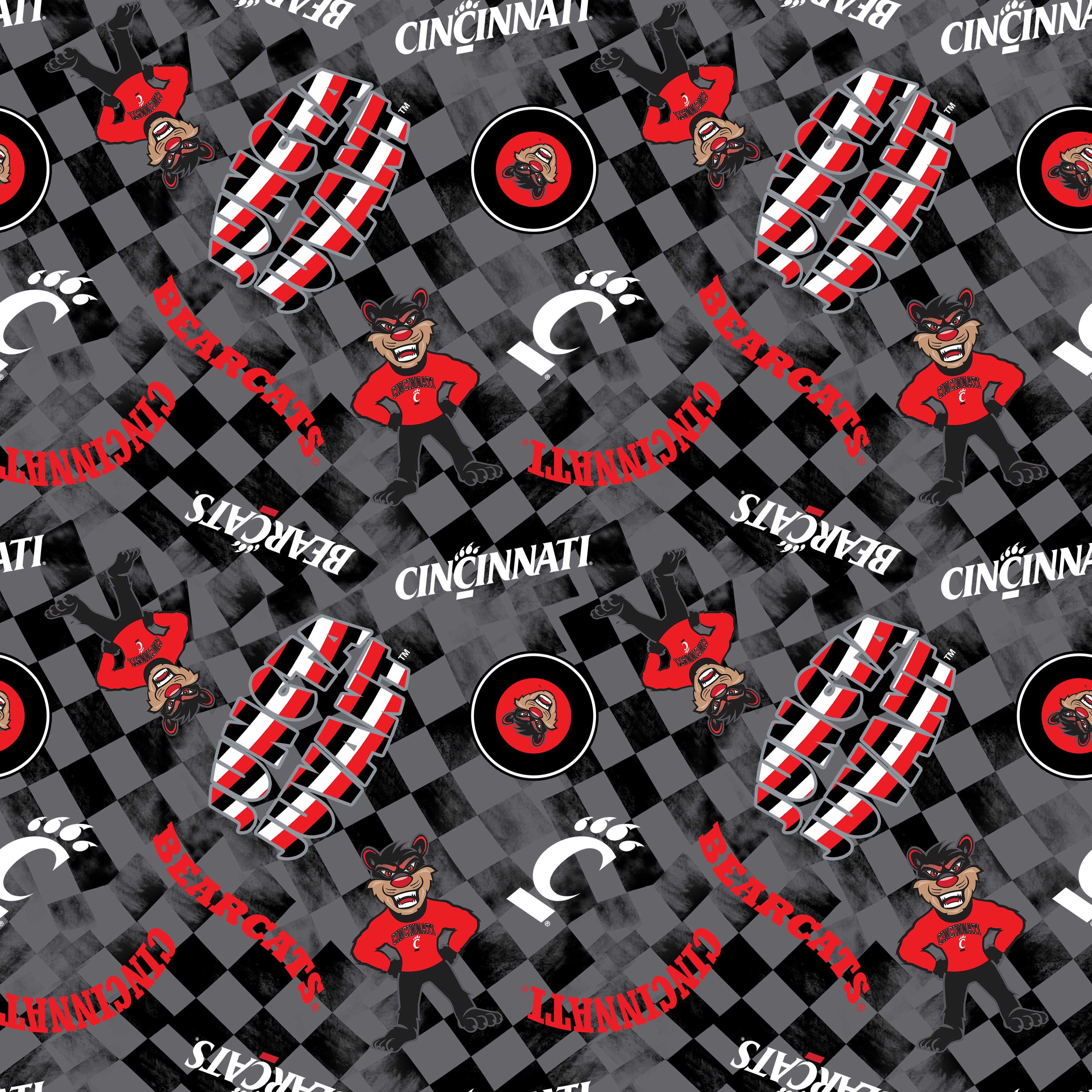 Cincinnati Bearcats NCAA College Checks Gray Sykel Enterprises Canvas ...