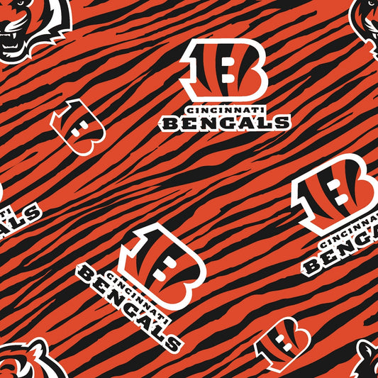 Cincinnati Bengals NFL Animal Print Fabric Traditions Cotton Fabric