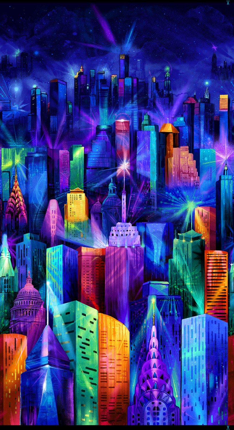 City Nightlife Panel 24" Multi Timeless Treasures Cotton Fabric