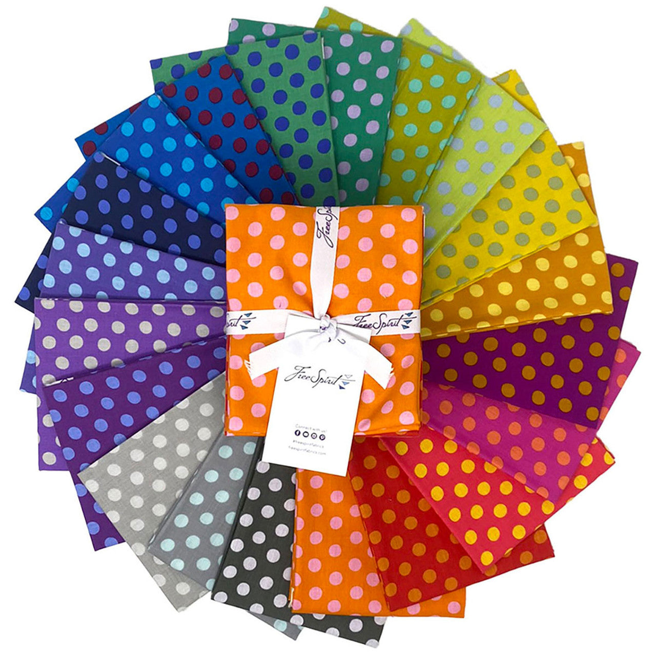 Classic Spot Fat Quarter Bundle 18"x21" 20 pcs Kaffe Fassett Collective Free Spirit FS-FB4FQKF.PRISMSPOT