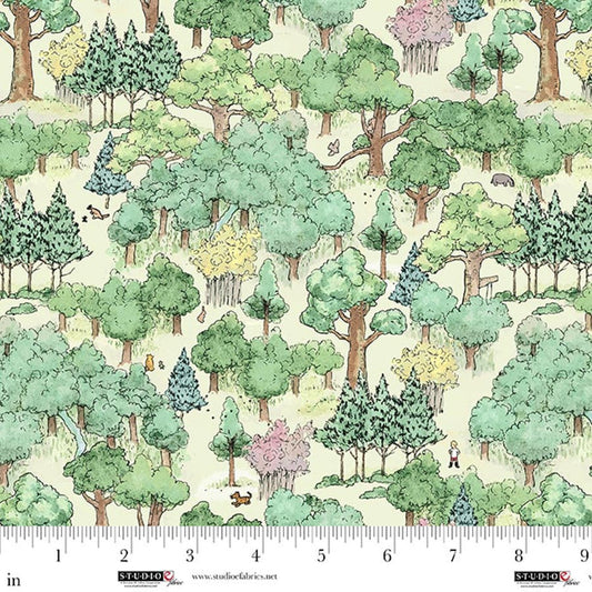 Classic Winnie Forest Green W.A. Dodge Studio E Cotton Fabric SE-8724-66