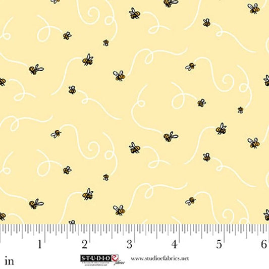 Classic Winnie the Pooh Bees Yellow W.A. Dodge Studio E Cotton Fabric SE-8719-44