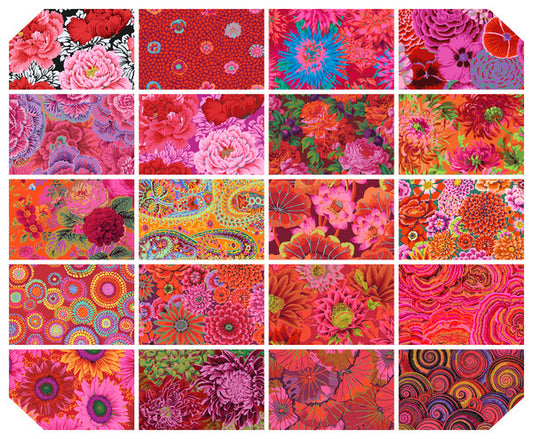 Classics Plus Hot House Half Yard Bundle 18”x44” 20 pcs Kaffe Fassett Collective Free Spirit Cotton Fabric