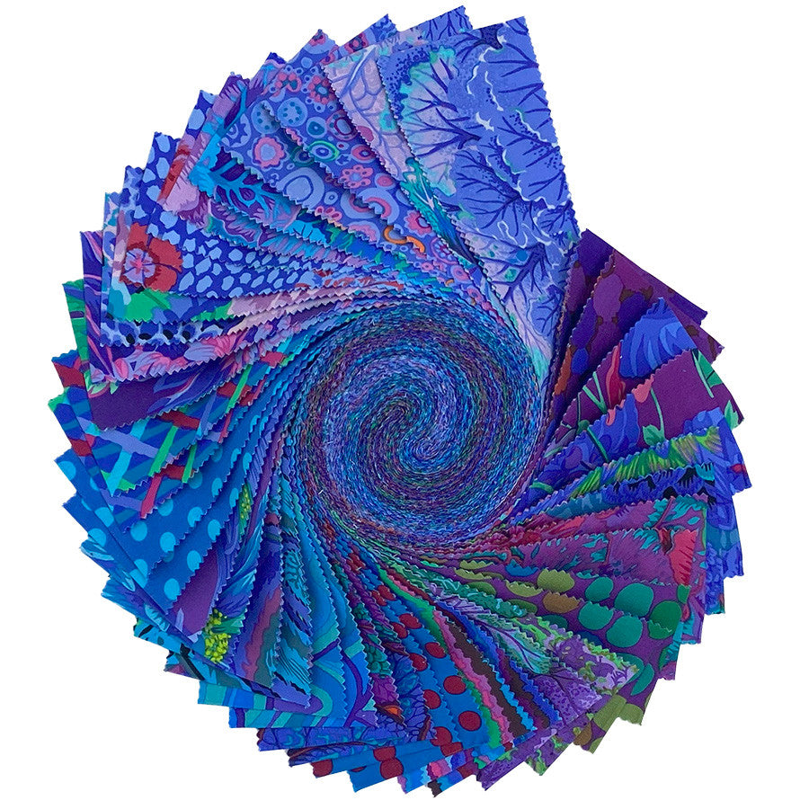 Classics Plus Royal Design Roll 2.5" Strips 40 pcs Kaffe Fassett Collective Free Spirit Cotton Fabric FS-FB4DRGP.ROYAL