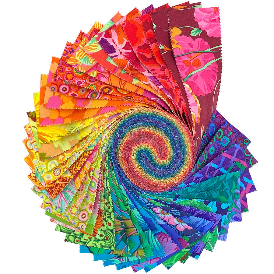 Classics Plus Spectrum Design Roll 2.5" Strips 40 pcs Kaffe Fassett Collective Free Spirit Cotton Fabric FS-FB4DRGP.SPECTRUM